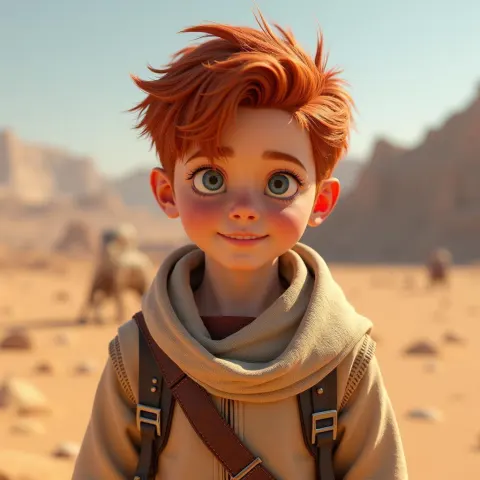Red Haired Teen In Desert Attire