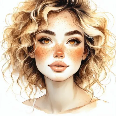 Editorial Portrait Of Freckled Blonde Beauty