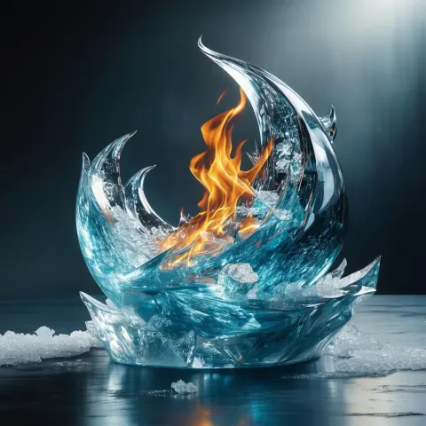 Fire And Ice Fused In Glass