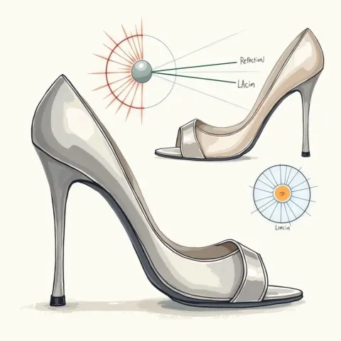 Scientific Illustration of Elegant Refractive High Heels