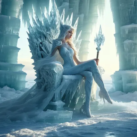 Ice Daughter Enthroned on a Frozen Throne