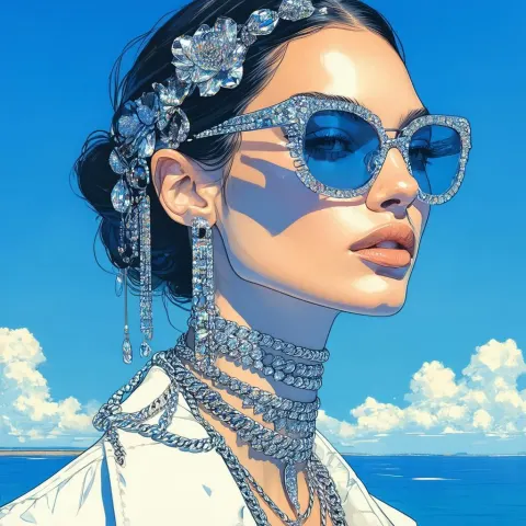 Bella Hadid in Art Nouveau Crystal Splendor