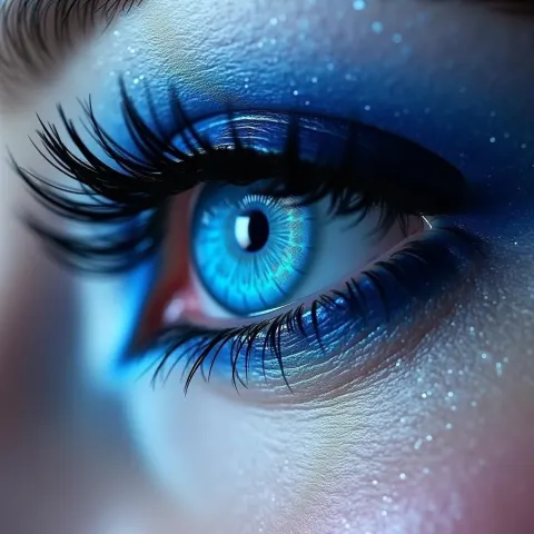 Neon Drenched Close Up of a Cyber Eye