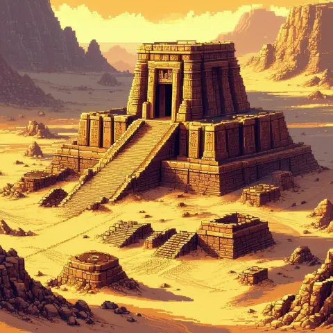 Temple of Drifting Sands in Retro Pixels