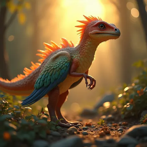 Hyper Realistic Lovebird Raptor Hybrid Dinosaur