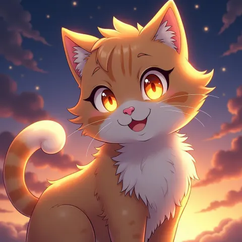Cosmic Cat Star in Vibrant Anime Key Visual