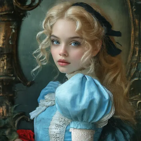 Dramatic Digital Portrait of Alice in Wonderland