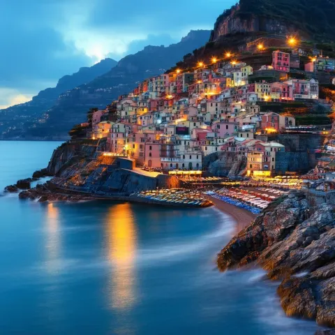 Enchanted Night Over Vernazza Shimmering Harbor
