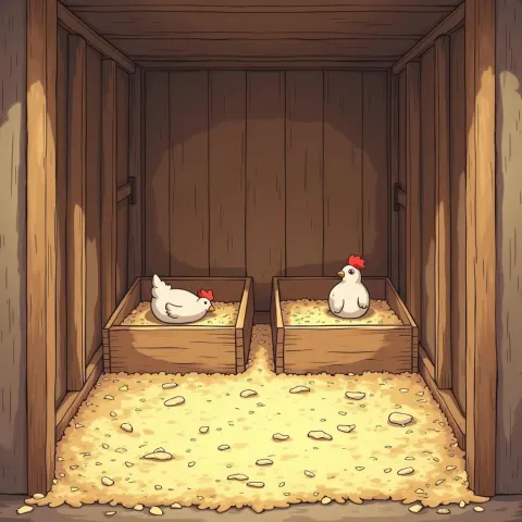 Vibrant Manga Coop With Cozy Nesting Boxes