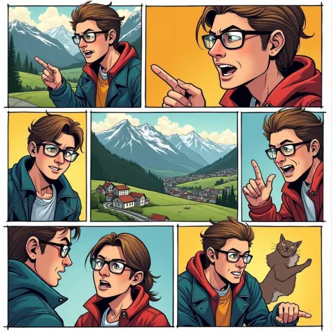 Switzerland Reimagined in Vibrant Manga Panels