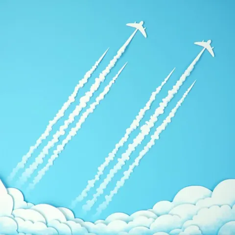 Paper Cut Chemtrails in Stop Motion Sky