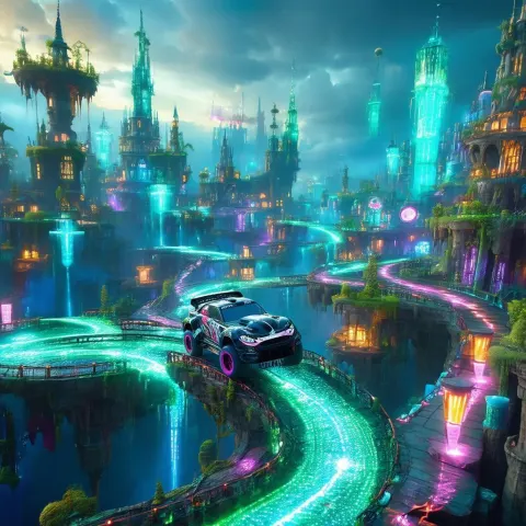 Ken Block Gymkhana Through a Fantasy Megapolis