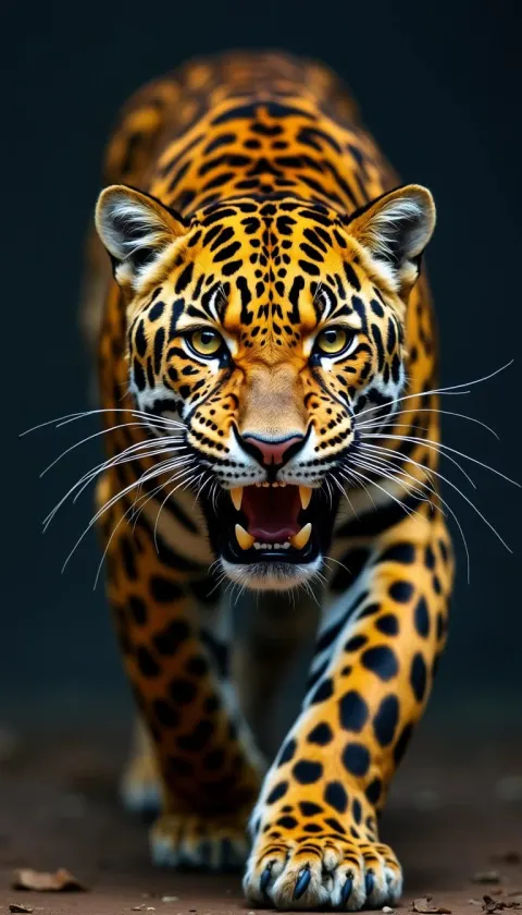 Intense Close-Up Portrait of Jaguar