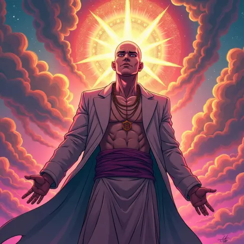 Johnny Sins Ascending in Heavenly Anime Rays