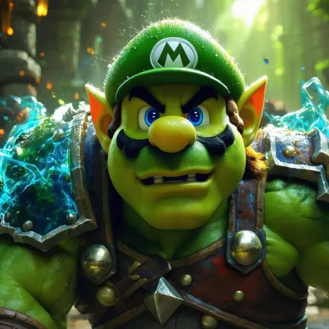 Mario as a World of Warcraft Orc
