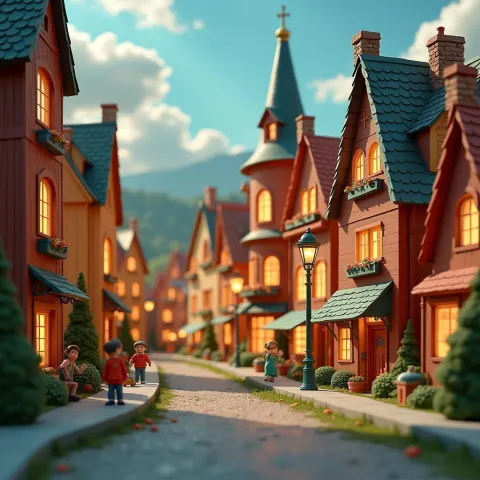 Whimsical Claymation Streets of Elblag City