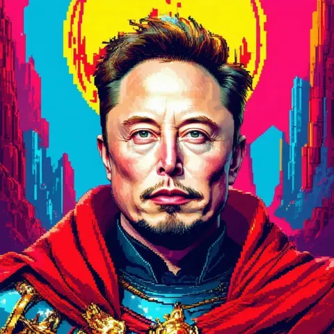 Elon Musk as Pixel God Emperor of Mankind