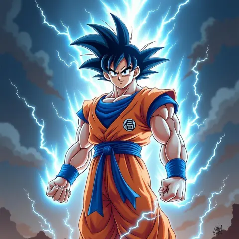 Goku the Celestial Warrior Wreathed in Lightning