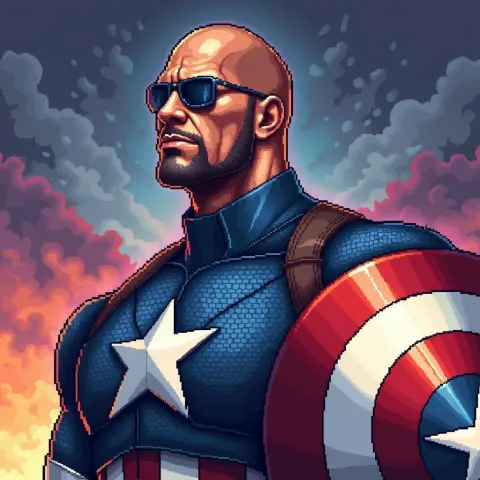Dwayne Johnson as Eight Bit Captain America