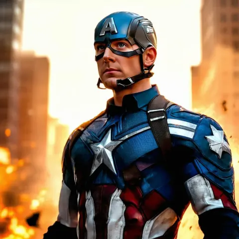 Captain America in Dramatic Digital Chiaroscuro