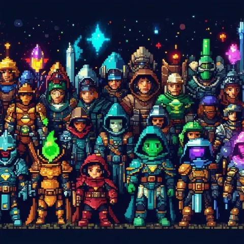 Ten Legendary Alchemy Heroes in Pixel Art