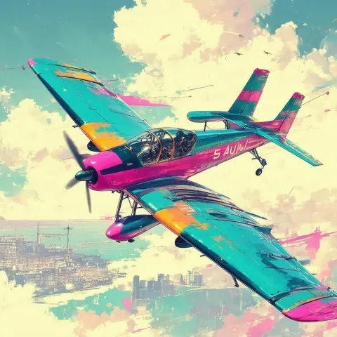 Sleek Anime Aircraft in Dynamic Concept Art