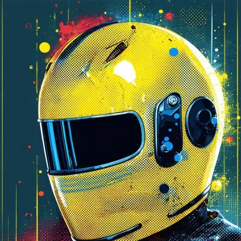 Guy Manuel Helmet in Chiaroscuro Pop Art