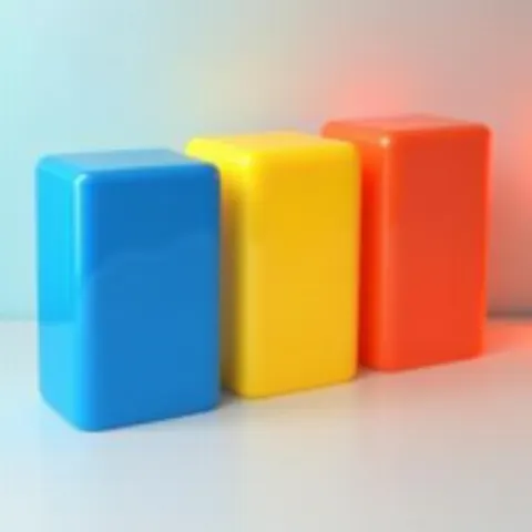 Vivid Photograph of Blue Yellow and Red Squares