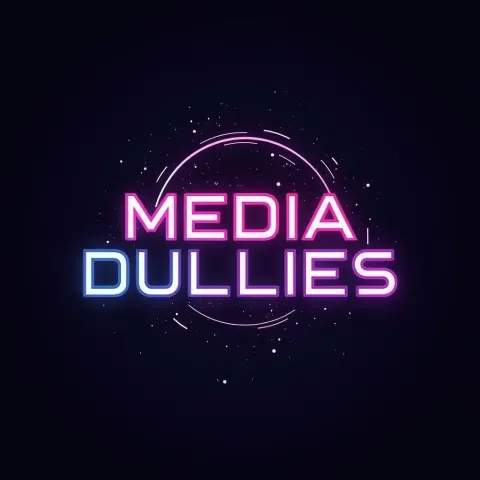 Ironic Neon Logo for Media Dullies Agency