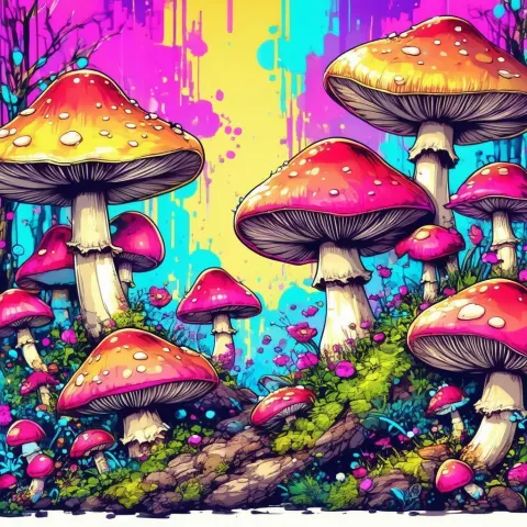 Blissful Mushroom Trip in Vivid Manga