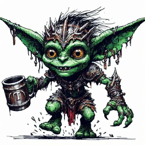Rough Felt Tip Sketch Goblin Character
