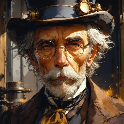 Steampunk Elder in Manga Bust Portrait