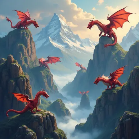 Dragons Circling Majestic Mountains on Ektar Film