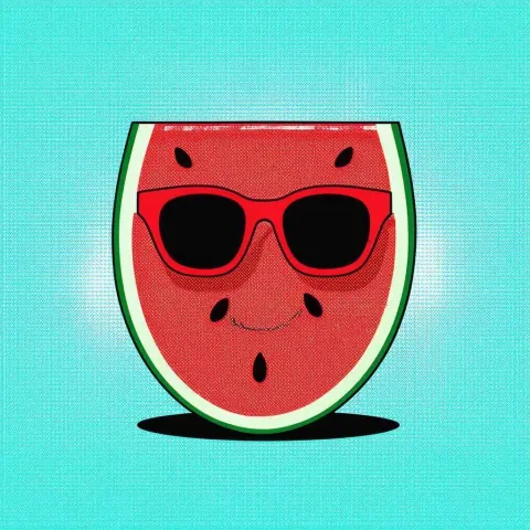 Sunglasses Watermelon Grinning in Pop Art