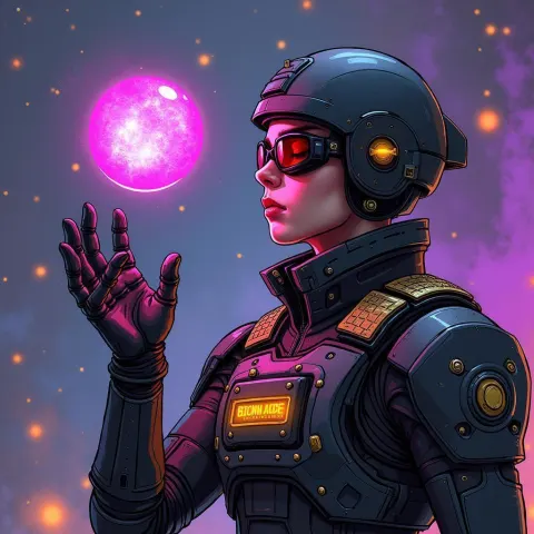 Alien Metal Orb Hovering Over Soldier Hand