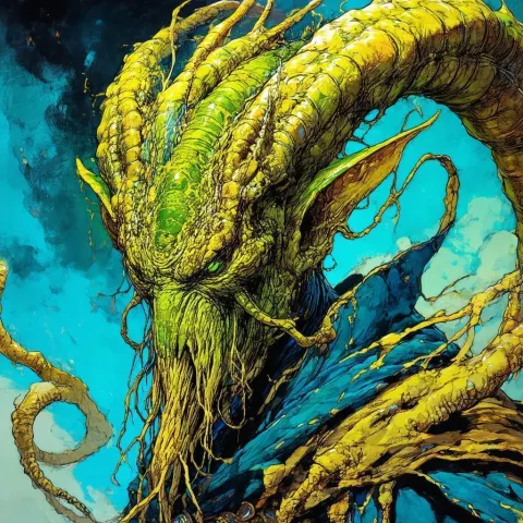 Hastur in Vibrant Hand Drawn Fantasy