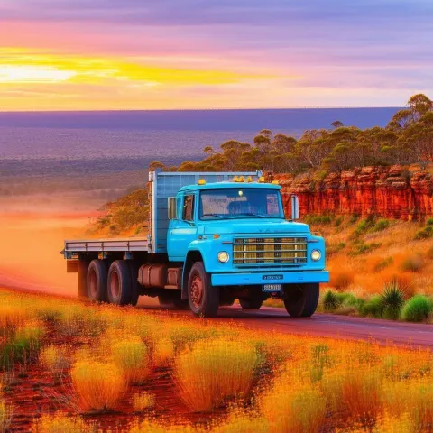 Australian Truck Blazing in Velvia Saturation