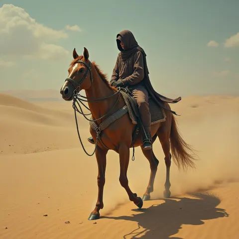 Lonely Desert Stalker Rides Mystical Sands