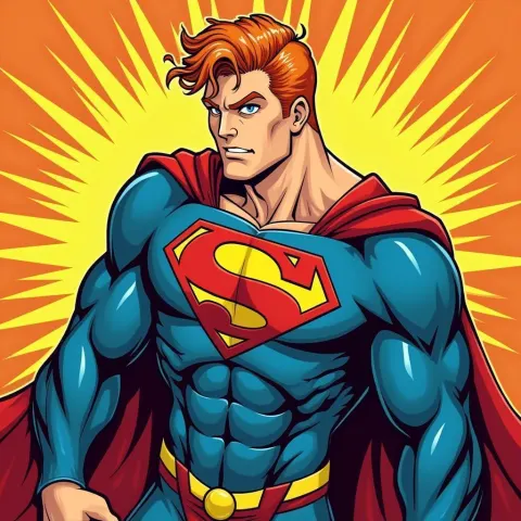 Ginger Superman in Bold Vector Style