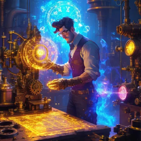 TF2 Engineer in Enchanted Steampunk Workshop