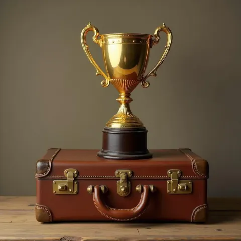Golden Trophy Defies the Worn Leather Suitcase