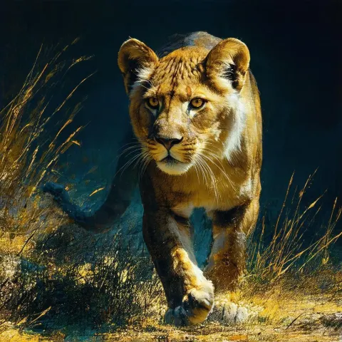Cinematic Cat Lion Hybrid With Intense Gaze