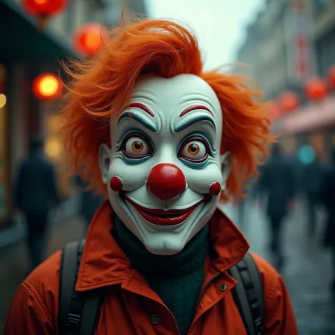 Happy Mask Salesman in Vivid Velvia Film