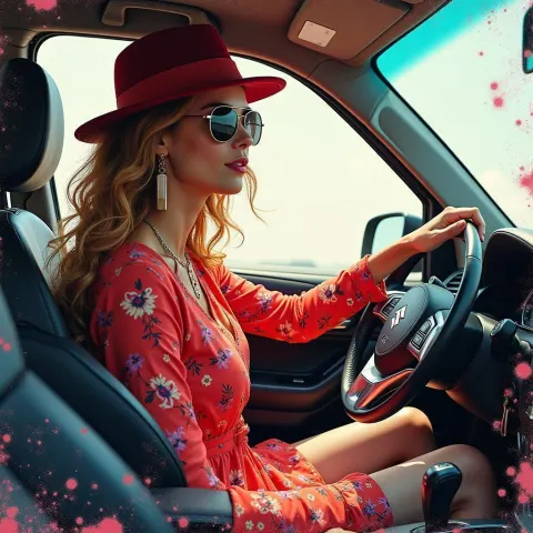 Fashion Designer Driving a Suzuki Vitara Collage
