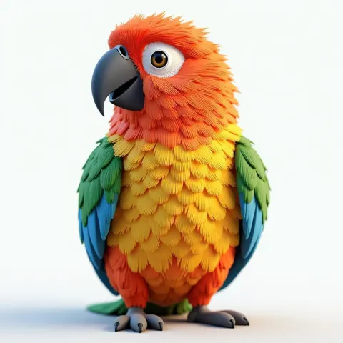 Serene Tropical Bird in Detailed 3D