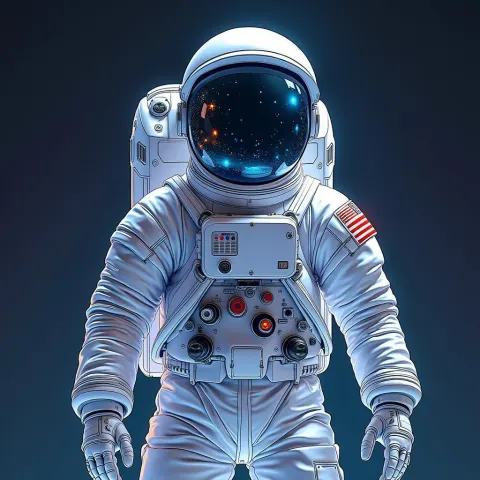 Midsommar Style Whiteboard Astronaut Symmetry