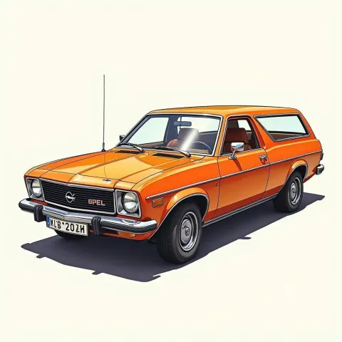 Hand Drawn 1978 Opel Navaho Touring Car