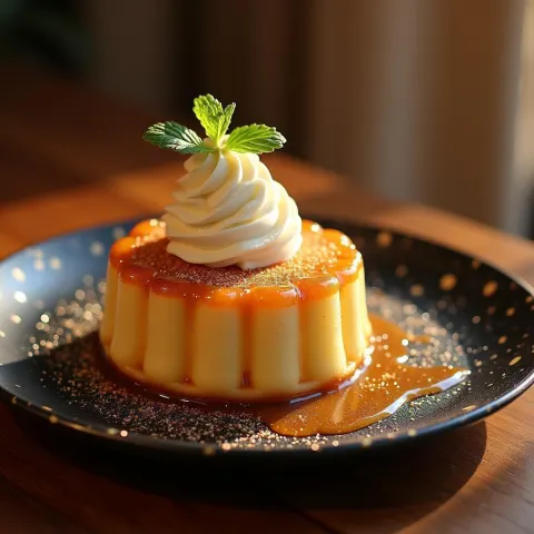 Golden Hour Celestial Cake on Starry Plate