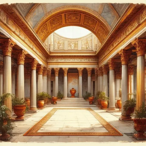 Opulent Roman Villa in Classic Book Style