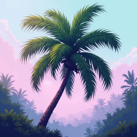 Green and Purple Palm in Dynamic Manga